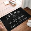 Jesus Saved My Life Floor Door Bath Kitchen Mats Anti-Slip Outdoor  Christian Faith Doormat Living Room Entrance Rug Carpet