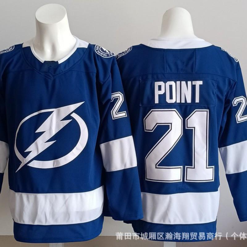 Camiseta de Hockey sobre Hielo para Hombre Estilo Tampa Bay Lightning Número 88 86 21 Bordada Manga Larga Uniforme Deportivo de Equipo