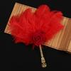 Handmade Craft Feather Rose Fan Soft Fluffy Chinese Hand Fan Fan  Party Occasions