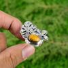 Wedding Gift For Her 925 Silver Natural TigerS Eye Statement Adjustable Ring