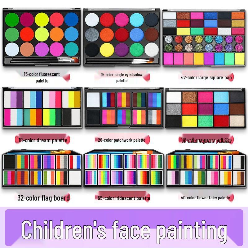 MengHui 12-Color Kids' Face Paint Set - Water-Soluble Body & Stage Makeup