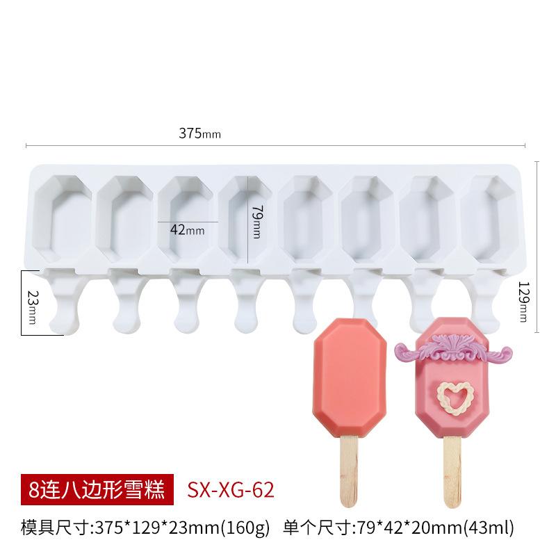 Reusable Silicone Ice Cream Molds DIY Fruit Popsicle Dessert Chocolate Cake Kids Craft Tool