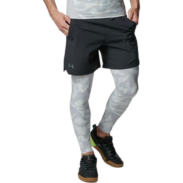 Under Armour Animal Print Logo Elastic Slim Fit Leggings Men Bottoms Light-Gray 1384788-011