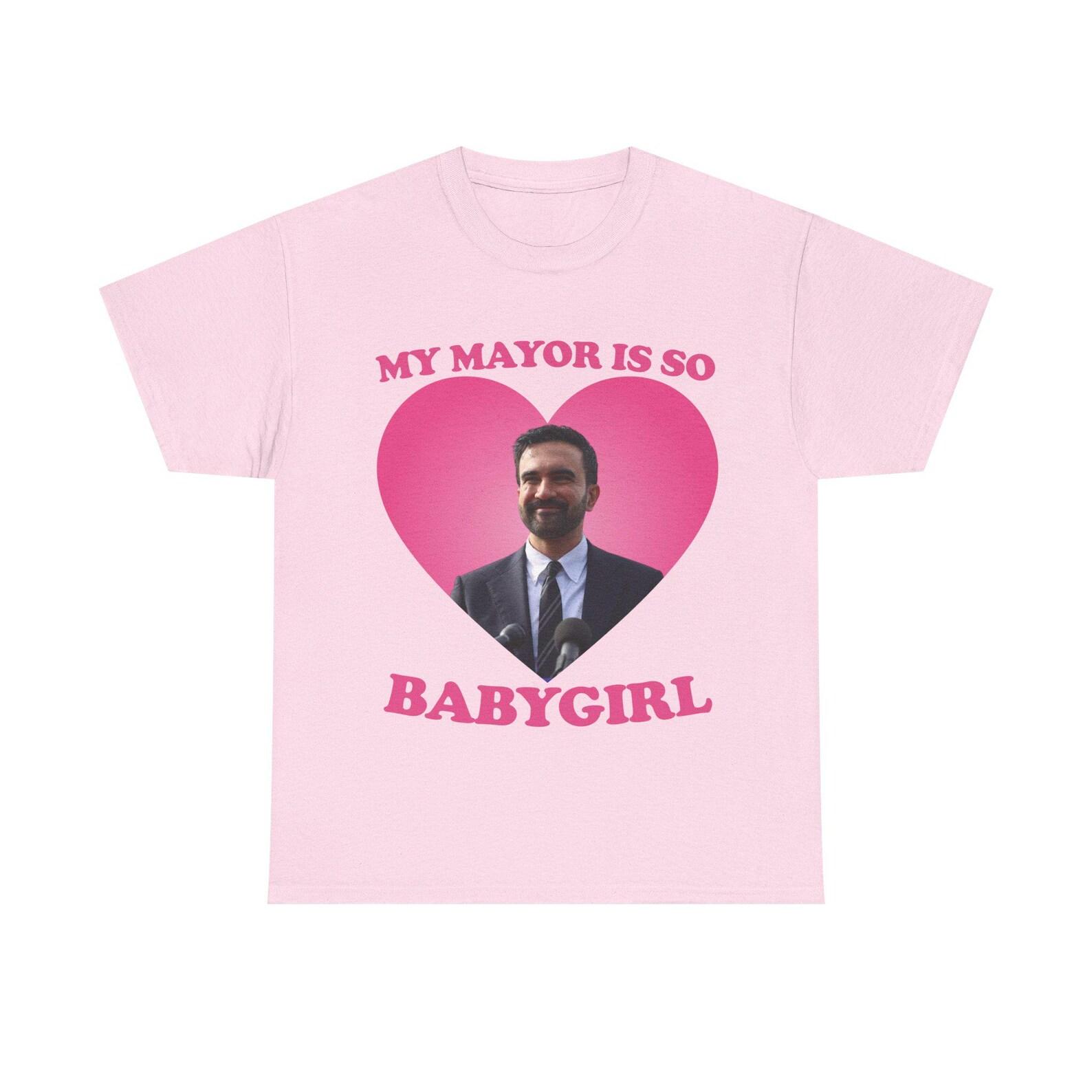 Zohran Mamdani My mayor is so babygirl pink hearT-Shirt 3XL