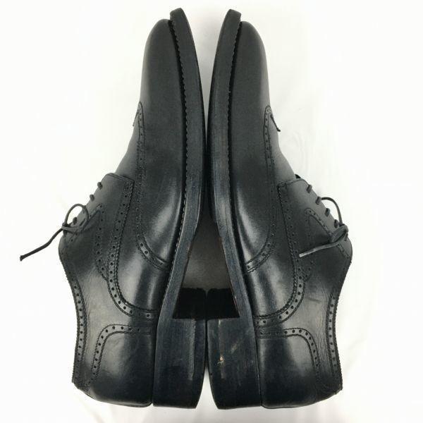 A.Testoni Made In Italy Wingtip Business Shoes Black Size 7G / 25.5cm Men's(USED)