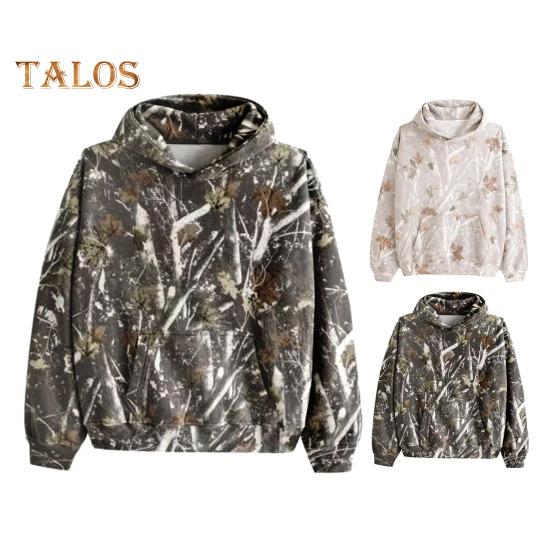 Hanorac pentru femei, toamnă, iarnă, cu buzunar mare în față, imprimare 3D din arțar, pulover cu mâneci lungi, în aer liber, vânătoare, camping, deghizare, pentru îmbrăcăminte ocazională, sală de sport