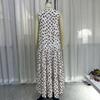 French Retro Polka Dot Sleeveless Chiffon Long Dress Round Neck Loose Pendulum Beach Vacation Cake Dress Summer