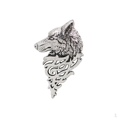 Wolf Pattern Brooch Pins Men Jewelry