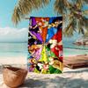 Classic Japanese element cartoon ONE PIECE Monkey D. Luffy beach towel outdoor camping vacation swimming beach towel outdoor absorbent bath towel Y6