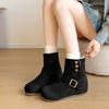 Women's Large Size Mid-calf Soft Sole Heightening Winter Warm Fur One Anti-slip Snow Boots Plush Lined Ankle Boots Outdoor Sports Martin Cotton Boots