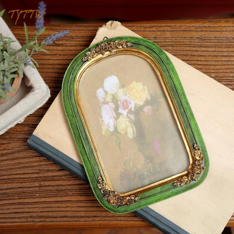 European Retro Do Old Green Style Photo Frame Photo Studio Desktop Bedroom Bedside Table Photo Office Decoration Living Room