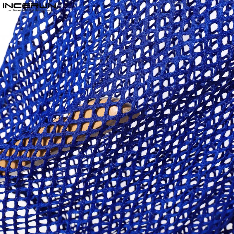 INCERUN Herren Ärmellos Durchsichtig Nieten Patchwork Lässige Tanktops