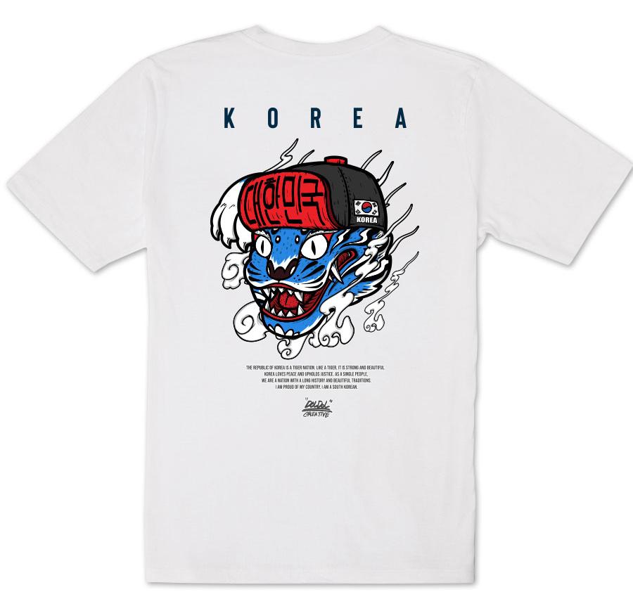 DOLDOL Dmk-T-Shirts-161 Devil Monkey Tiger South Korea Graffiti T-Shirt Short Sleeve T-Shirt