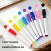8-Color Magnetic Erasable Whiteboard Markers with Brush Head - Dust-Free for Kids, Office, or Teaching