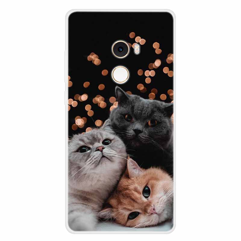 For Xiaomi Mix 2 Case Luxury Soft Silicone Back Cover Case For Xiaomi Mi Mix2 MDE5 Coque TPU Cartoon Bumper Funda Cute Shell