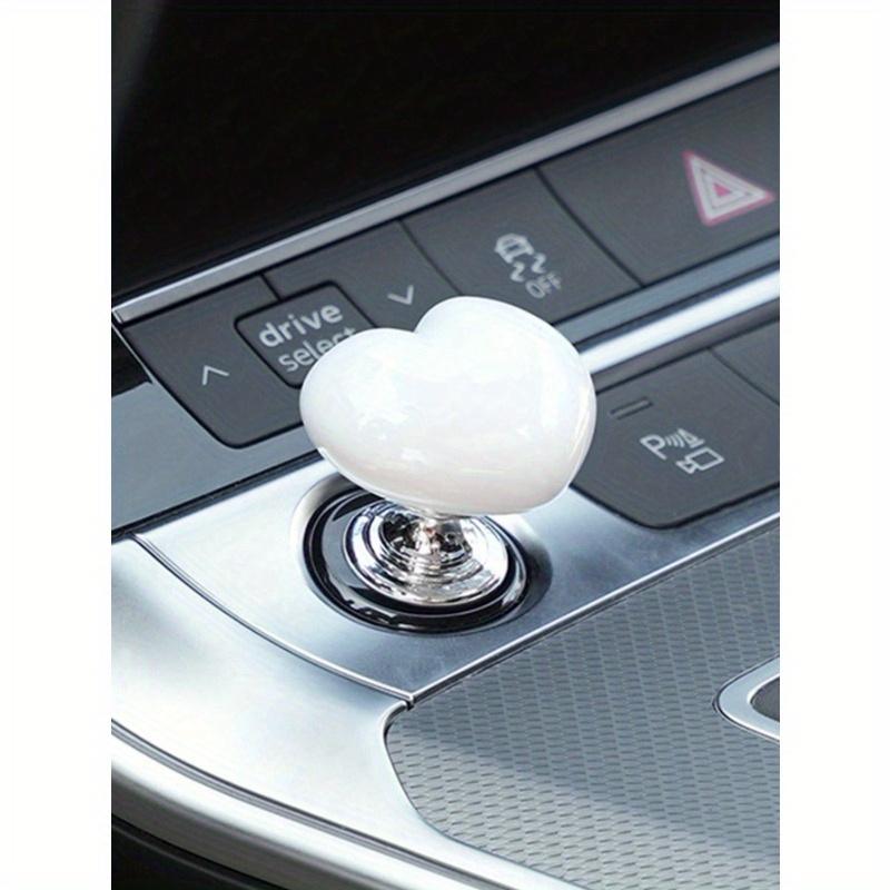1pc Heart Shaped Car One Key Start Button, Personalized and Creative Ignition Ring Button Decoration