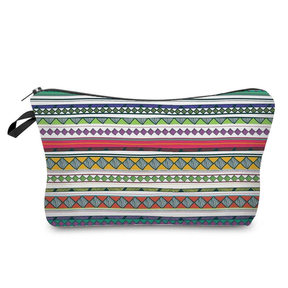Women Geometric figure Print Cosmetic Bag Toiletries Organize Travel Storage Case 6756 KTB