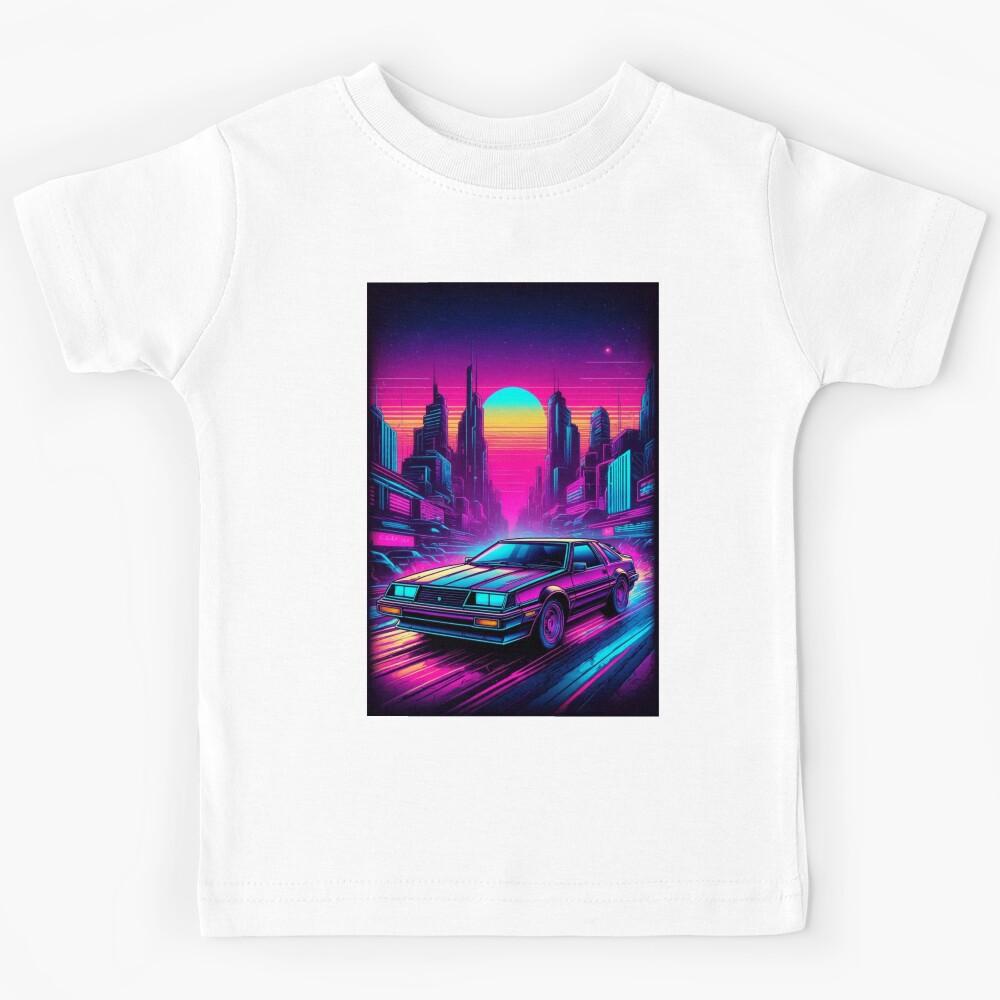 80s Vaporwave Retro Car Kids T-Shirt 140
