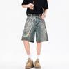 New Summer Loose Denim Mid-pants Men's Fried Salt Street 5-point Pants