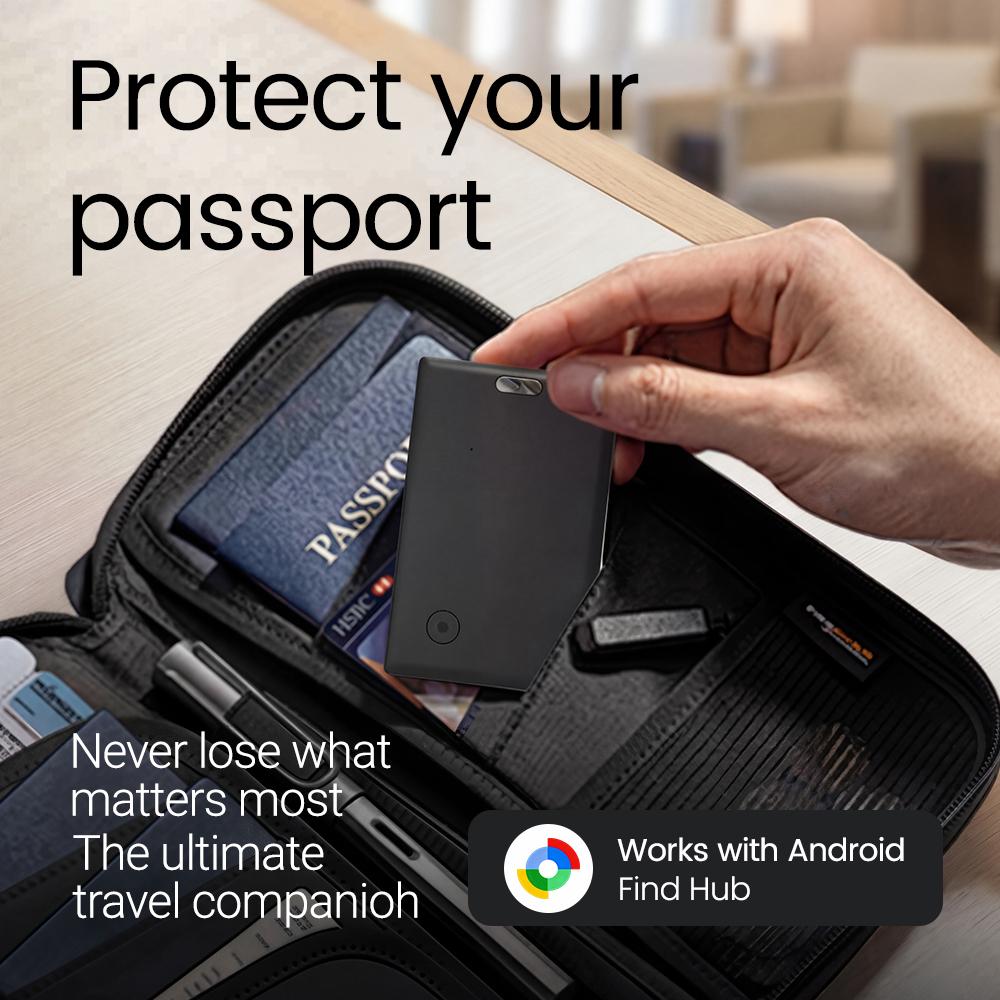 Android Smart Wallet Tracker Card Location Tag Works with Google Find Hub App Anti-Lost Bluetooth GPS Tracker Keys Bag Pet
