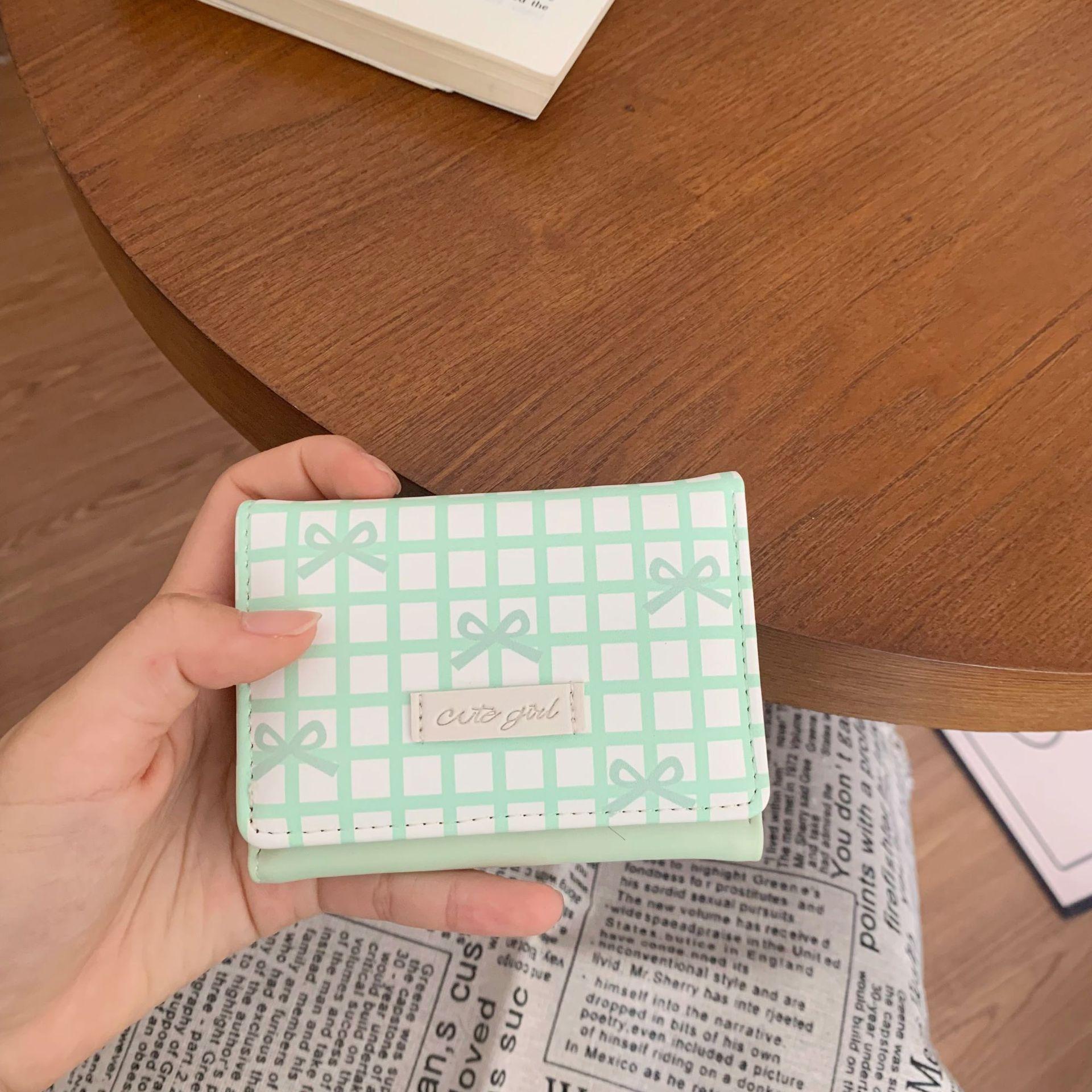 

Bow striped new women s wallet women s simple short women s wallet 30% off students зелений