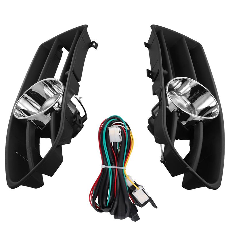 Car Front Lower Bumper Fog Lights Assembly For VW Bora Jetta MK4 1998-2004 Fog Lamp Cover Grille With Switch Harness-M53K
