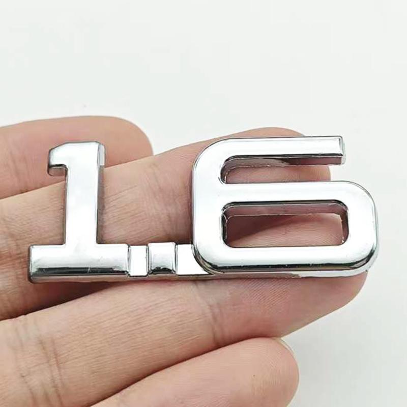 3D Metal Car Displacement 1.3 1.4 1.5 1.6 1.8 T Volume Logo Car Rear Trunk Emblem Badge Vehicle Sticker