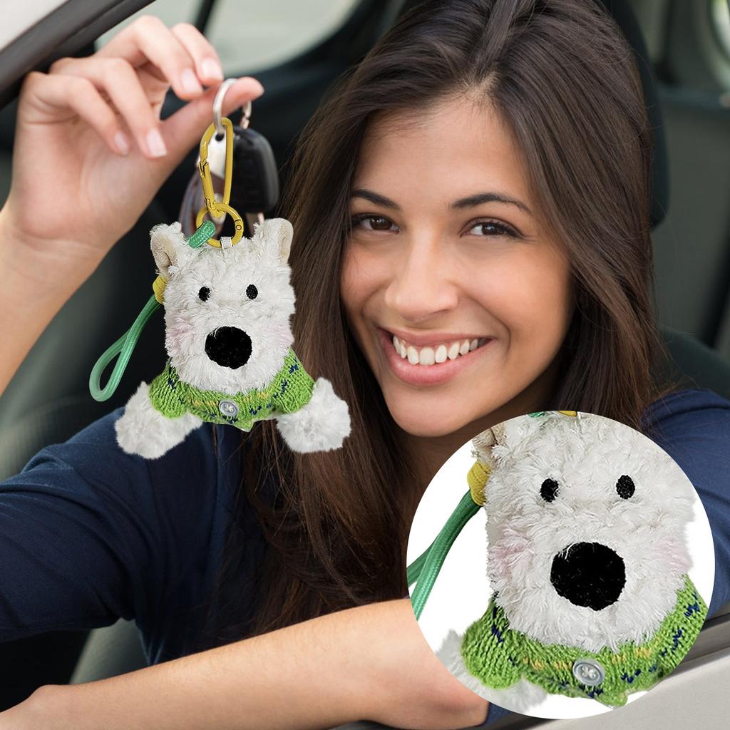 Cute West Plush Pendant Bag Ornaments Cartoon Puppy Plush Doll Keychain Accessories Creative Gift