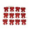 12Pcs/Set Creative Christmas Bowknot Pendant 3D Bowknot Hanging Pendant  Party Supplies
