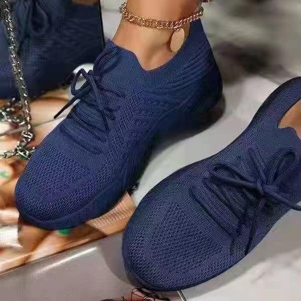 Women Sneakers Casual Shoes Comfortable Mesh Lace -Up Ladies Sport Shoes Wedges Chunky Women 'S Vulcanized Shoes Females Sneakers