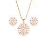 Zircon Sunflower Necklace Women'S Light Luxury Simple Versatile Pearl Pendant Set