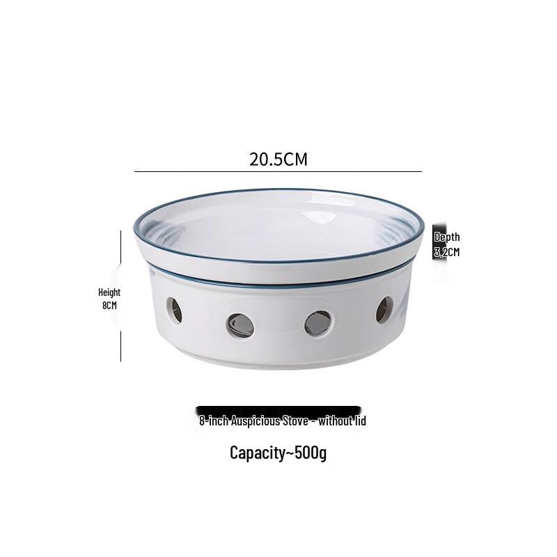 Chinese Ceramic Heated Serving Dish with Warming Base