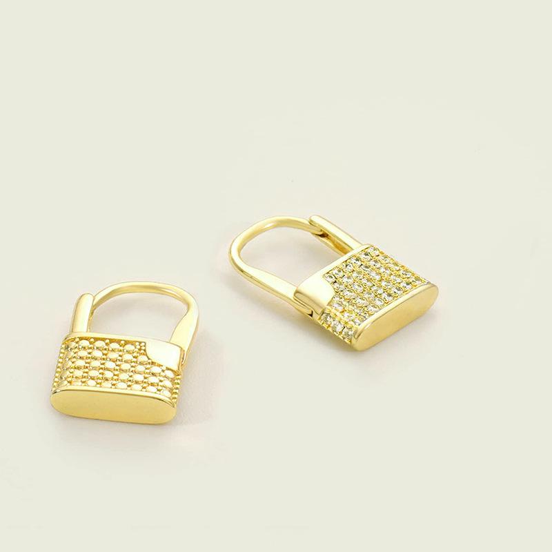 Lock Design Earrings, Fashionable Personalized Niche Accessories, French Temperament Elegant Earrings