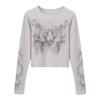 Women's Retro Chic Slimming Long Sleeve Cropped T-shirt - Early Autumn 2026 Edition