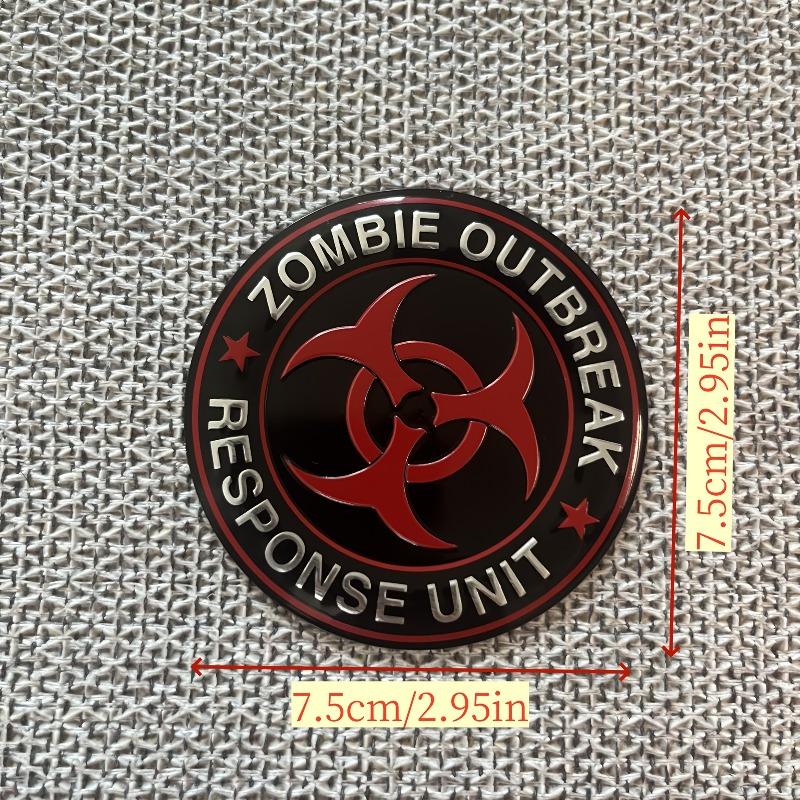 1pc Metal Badge Biohazard Aluminum Car Emblem Durable Vehicle Modification Accessory Enhances Aesthetics Compatible with Various Car Models Stylish