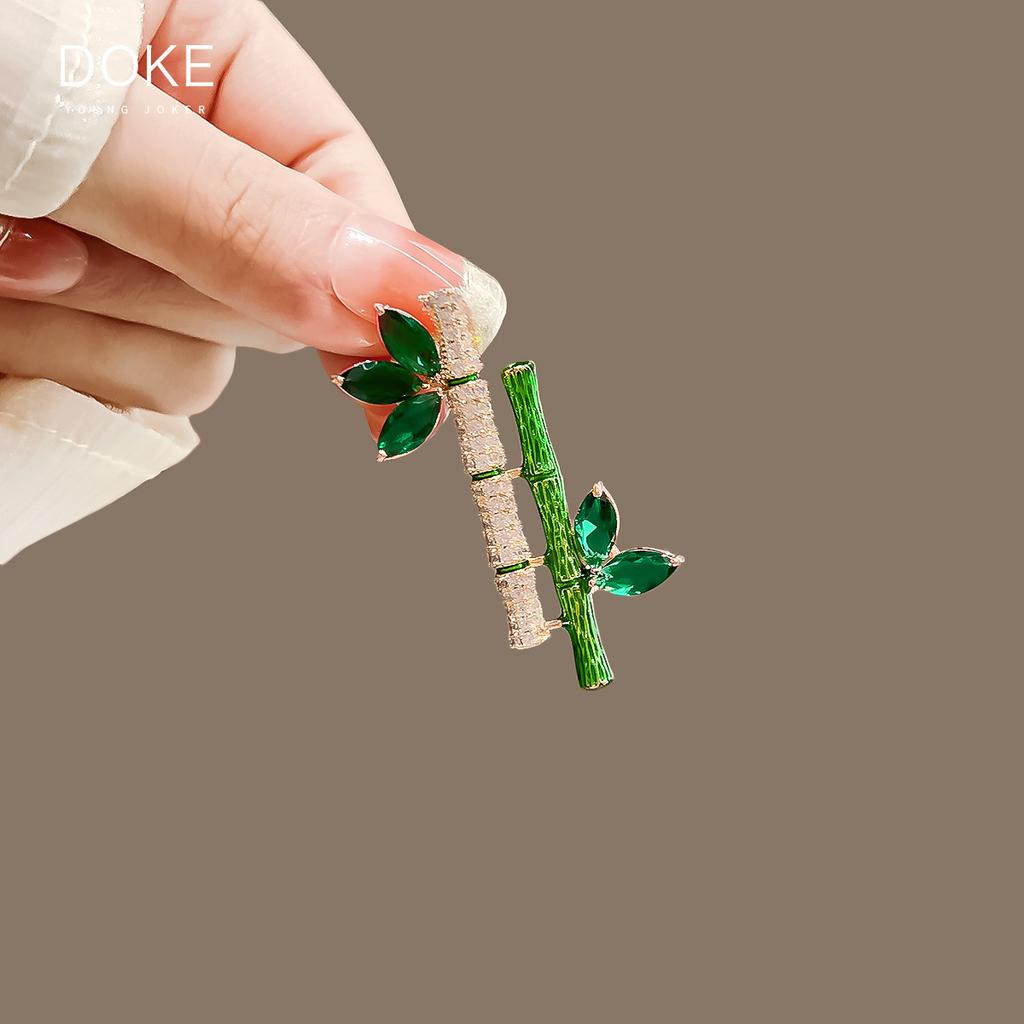 Guochao Design Bamboo Brooch Women's High-end Corsage Luxury Temperament Pin Men's Sweater Suit