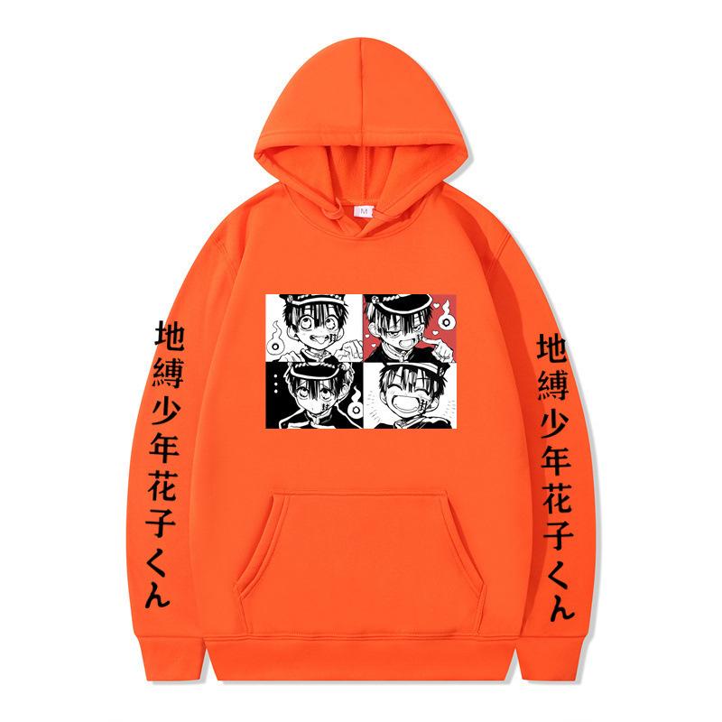 Japanese Animation Toilet-Bound Hanako-kun Hoodies Print Sweatshirt Unisex Autumn Winter Fleece Streetwear Tops Sudaderas