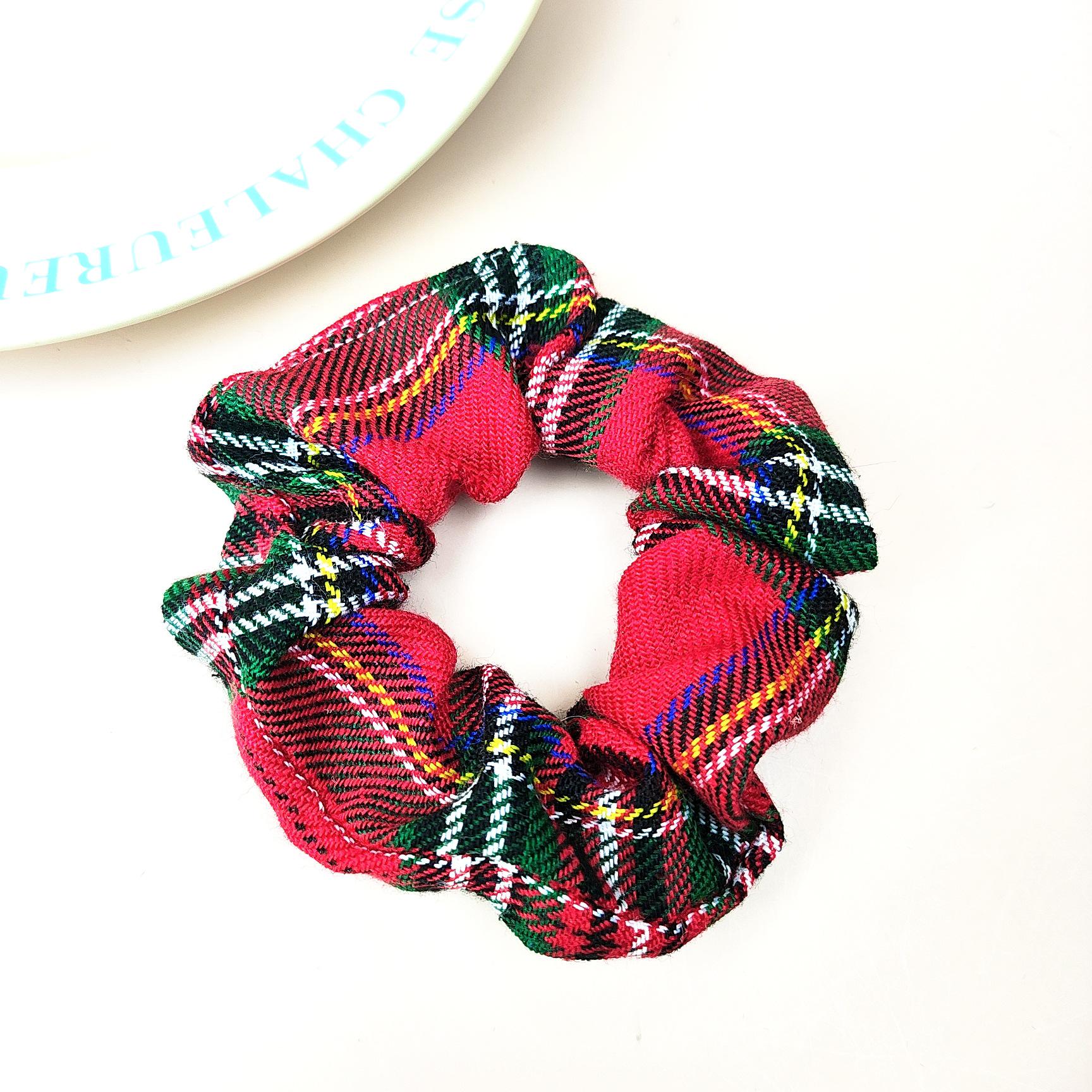 Праздничная красная рождественская резинка для волос  конский хвост  - стиль  толстая кишка  для девочек