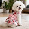 Pretty Puppy Princess Skirt Floral Printed Dog Sleeveless Dress  Dress Up Accessories