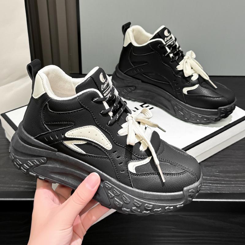 Sneakers New Autumn Thick-soled Heightening Daddy Shoes Small Casual High Top 35