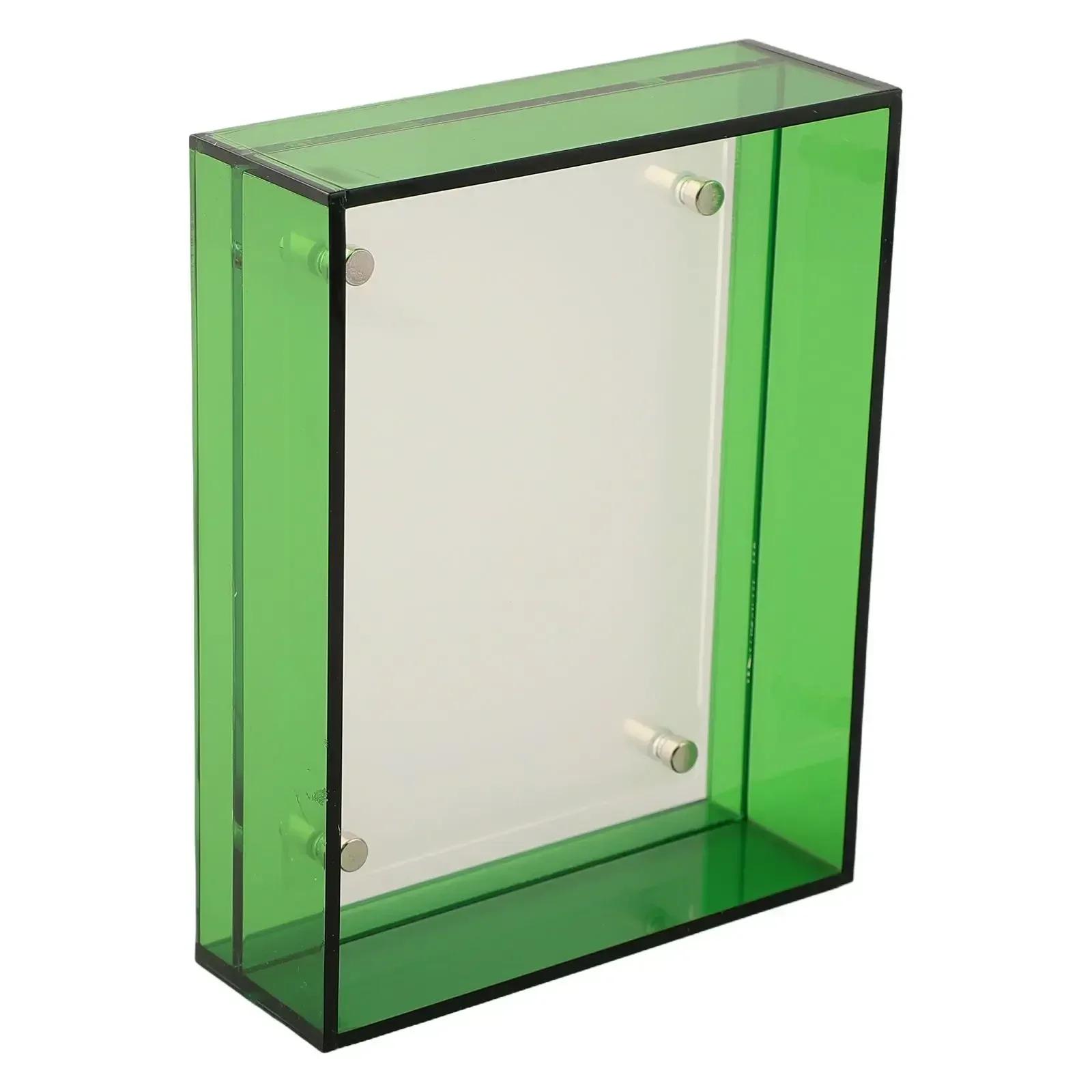 

Easy To Assemble Acrylic Picture Frame DIY Frame Clear Acrylic Material Elegant Design Frameless Picture Holder зелёный