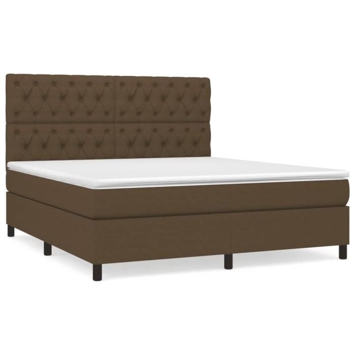 3142028 vidaXL Divan Bed with Mattress Dark Brown 160x200 Cm