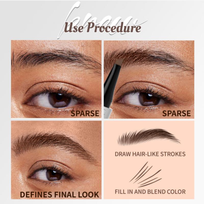 4 Headed Waterproof Eyebrow Pencil Smudge-Proof Long-Lasting Brow Pen for Precise Shaping Natural Look Women Eyebrow