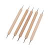 5pcs Wooden Handle Embossing Pen Set Double End Tracing Stylus Tools Dual Tip Pens  Clay Sculpture