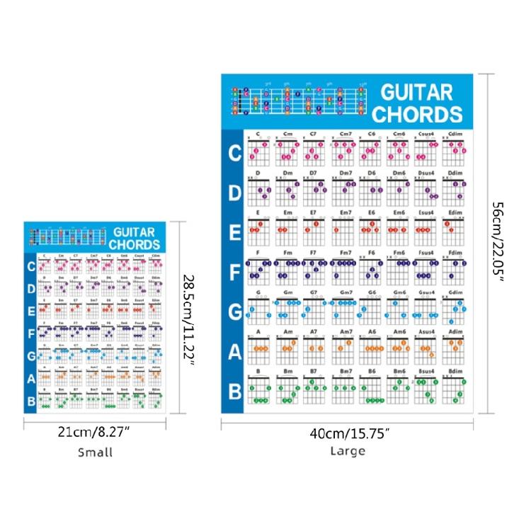 Gitarrenakkordtabelle Akustikgitarrenakkord Wandposter Referenz für Anfänger