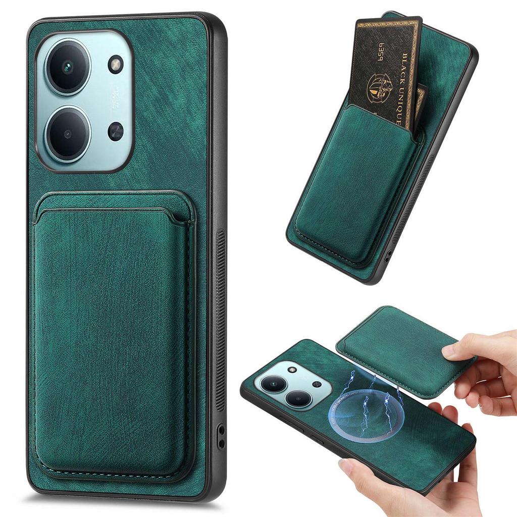 Magnetic Case For Xiaomi Redmi 15C 5G (EU) (173mm)/15C 4G (EU) (173mm) Retro Leather + TPU Phone Cover with Detachable Card Slot