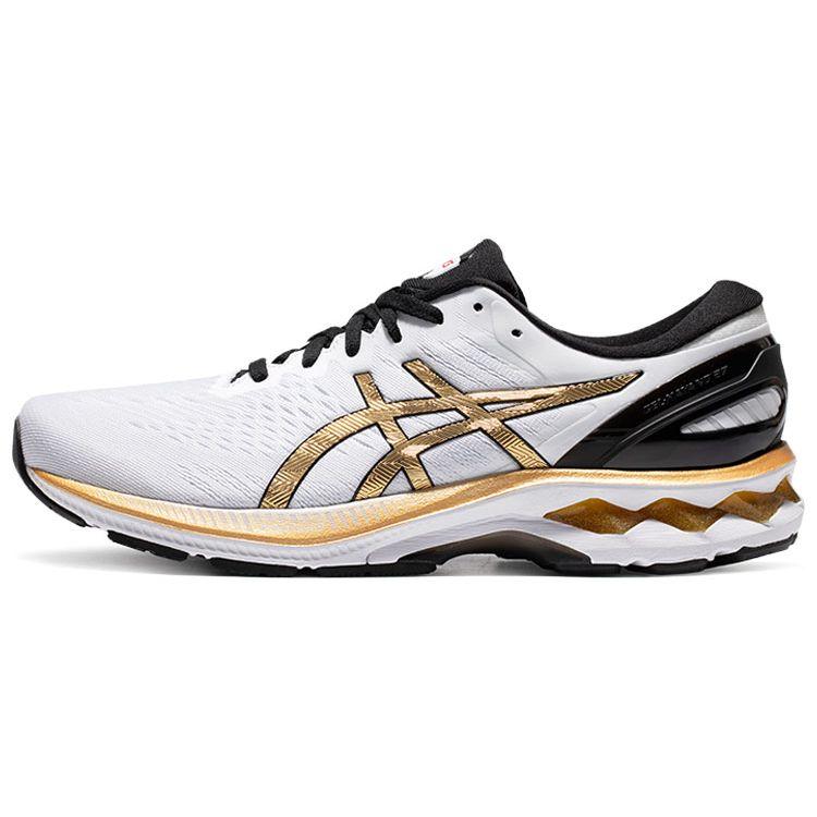 Asics Gel-Kayano 27 Fashionable Comfortable Low-Top Running Shoes Men sneaker White Platinum Red 1011B174-100