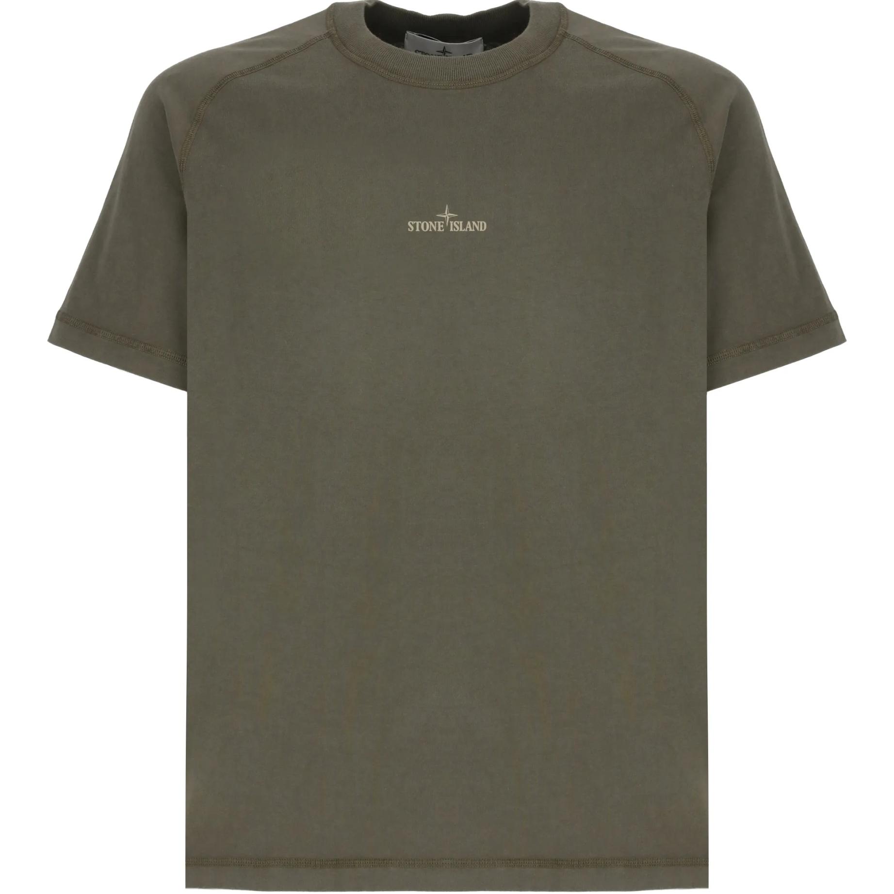 

Stone Island Круглий виріз Логотип Светр Короткий рукав Футболка Чоловічі Футболки Оливковий K1S1521000-20S0080-V0054 M