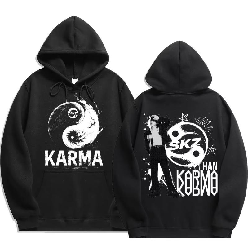 KPOP 4. Album "KARMA" Unisex Oversized Hoodie im gleichen Stil FELIX HAN BANGCHAN CHANGBIN HYUNJIN LEE KNOW K-POP Merchandise Bekleidung