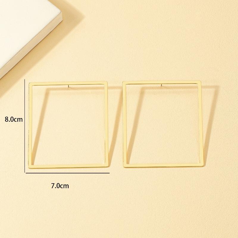 1 Pair of Stylish and Simple Smooth Square Leopard Print Stud Earrings for Women, Daily Commuting Wear Square Stud Earrings